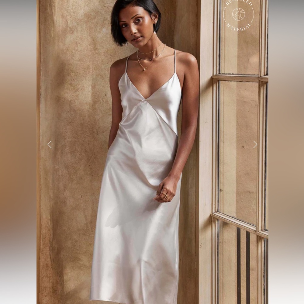 Grace loves lace silky satin midi in moonshine